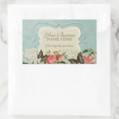 ヴィンテージスターガザーリリーバラバタフラインアジサイ 長方形シール (バッグ)