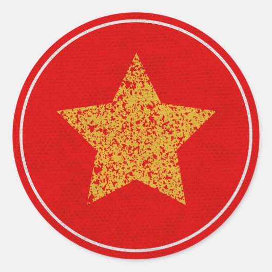 ヴィンテージスタークリスマスホリデー封筒用シール ラウンドシール (正面)