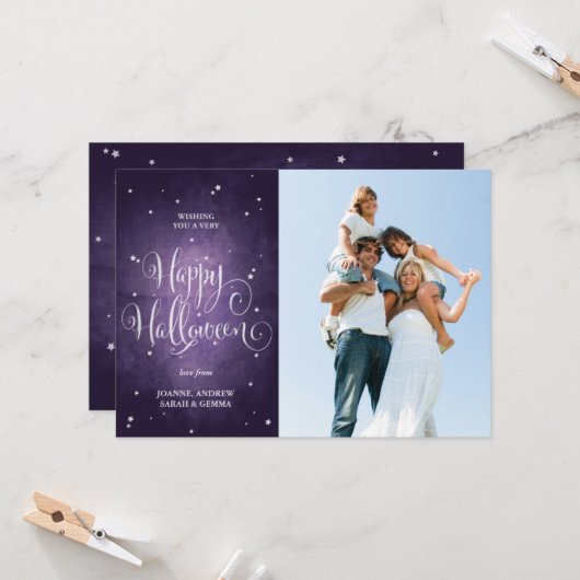 ヴィンテージスターズパープルハロウィンフォトカード カード (正面/裏面インサイチュ)