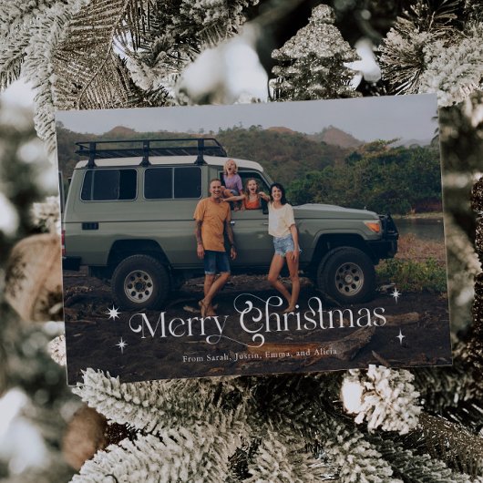 ヴィンテージスターズメリークリスマスフォト シーズンカード