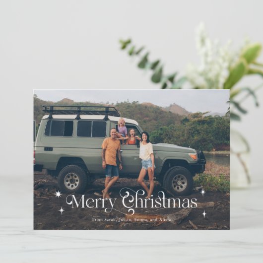 ヴィンテージスターズメリークリスマスフォト シーズンカード (スタンド正面)