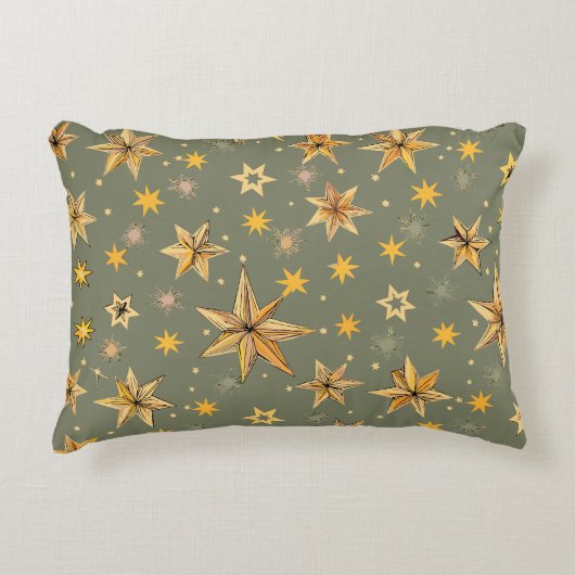 ヴィンテージスターデザインアクセント枕 アクセントクッション (正面)