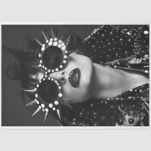 ヴィンテージスターバストレトログラムモノクロデクページ 薄葉紙 (正面)