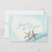 ヴィンテージスターフィッシュレースと海ブルーリボン 出欠カード (裏面)