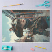 ヴィンテージスタームパンクウィメンアリゲーターデコページ 薄葉紙 (クラフト)