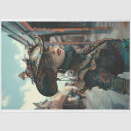 ヴィンテージスタームパンクウィメンアリゲーターデコページ 薄葉紙