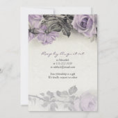 ヴィンテージスターリングシルバーパープルバラ90誕生日 招待状 (裏面)