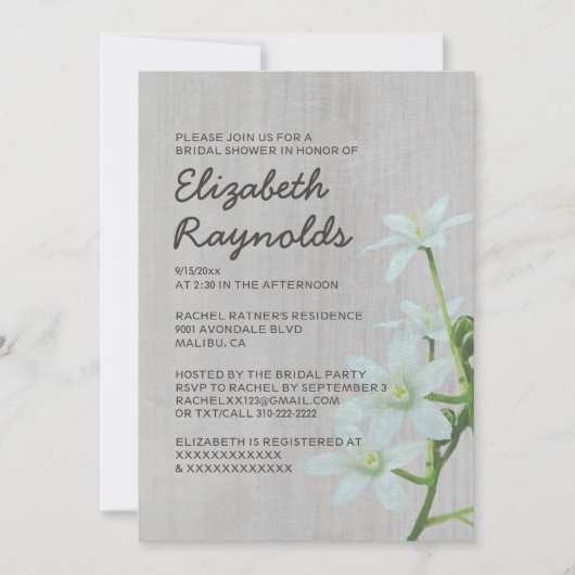 ヴィンテージスター・オブ・ベツレヘム・ブライダル・シャワー 招待状 (正面)