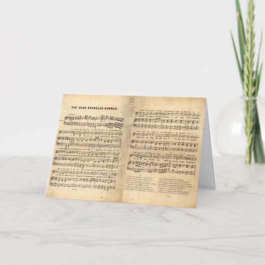 ヴィンテージスターSpangledバナーソングシート歌詞 カード (正面)