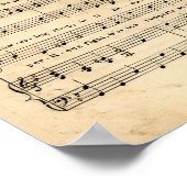 ヴィンテージスターSpangledバナーソングシート歌詞 ポスター (角)