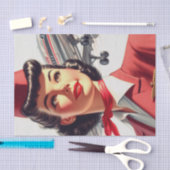 ヴィンテージスチュワーデスイラストレーション 薄葉紙 (クラフト)