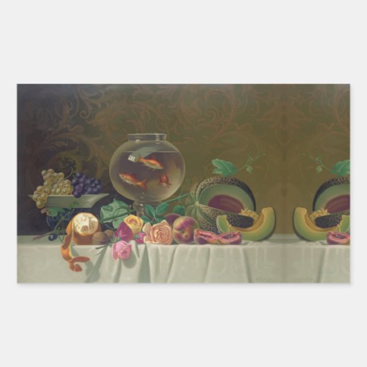 ヴィンテージスチル絵画ライフ 長方形シール (正面)