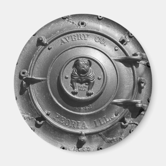 ヴィンテージスチームトラクター前面。 マグネット (正面)