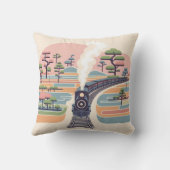 ヴィンテージスチームトレインアドリーミーパステルフォレスト – Mi クッション (裏面)