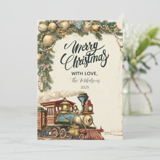ヴィンテージスチームトレインクリスマス シーズンカード (スタンド正面)