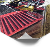 ヴィンテージスチームトレイントラベルイラストレーションアート ポスター (角)