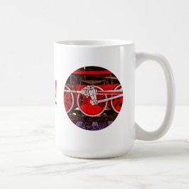 ヴィンテージスチームトレインホイール コーヒーマグカップ