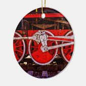 ヴィンテージスチームトレインホイール セラミックオーナメント (左)