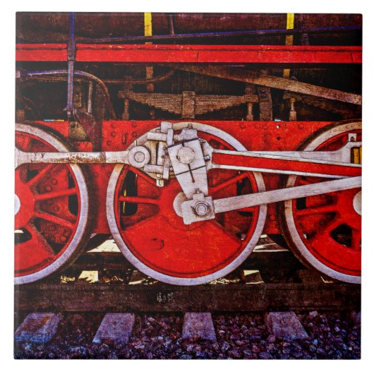 ヴィンテージスチームトレインホイール タイル (正面)