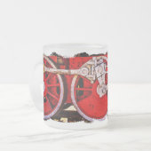 ヴィンテージスチームトレインホイール フロストグラスマグカップ (正面左)