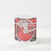 ヴィンテージスチームトレインホイール フロストグラスマグカップ (中央)