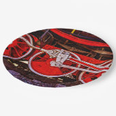 ヴィンテージスチームトレインホイール ペーパープレート (アングル)