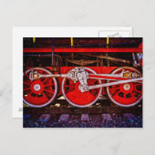 ヴィンテージスチームトレインホイール ポストカード (正面/裏面)