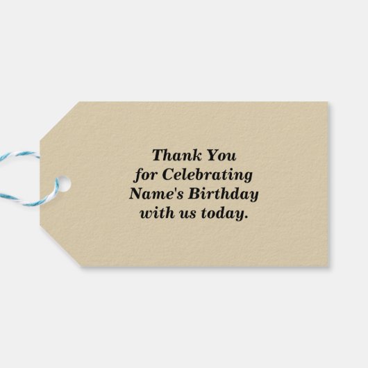 ヴィンテージスチームトレインマンの誕生日パーティーありがとう ギフトタグ (裏面横)