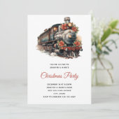 ヴィンテージスチームトレイン伝統的クリスマスパーティー 招待状 (スタンド正面)