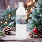 ヴィンテージスチームトレイン冬の雪の山 ペットボトルラベル