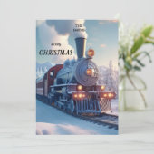 ヴィンテージスチームトレイン冬の風景雪山 シーズンカード (スタンド正面)