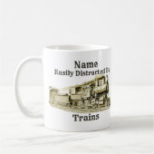 ヴィンテージスチームトレイン簡単に気を散らす、名前を追加 コーヒーマグカップ (左)