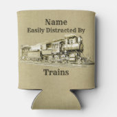 ヴィンテージスチームトレイン簡単に気を散らす、名前を追加 缶クーラー (裏面)
