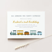 ヴィンテージスチームトレイン誕生日パーティーへの招待 招待状