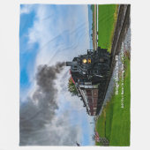 ヴィンテージスチームトレイン89 – 名前の追加 フリースブランケット (正面)