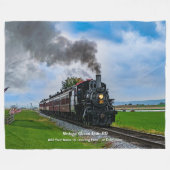 ヴィンテージスチームトレイン89 – 名前の追加 フリースブランケット (正面(横))