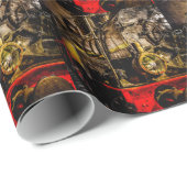 ヴィンテージスチームトレイン – 古いタイマー ラッピングペーパー (ロールコーナー)