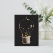 ヴィンテージスチームパンクアート点灯電球 ポストカード (スタンド正面)