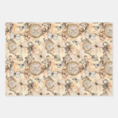 ヴィンテージスチームパンクウォッチアンド蝶パステル ラッピングペーパーシート (正面2)