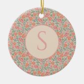 ヴィンテージスチームパンクオールドロック鍵レッドポピー セラミックオーナメント (正面)