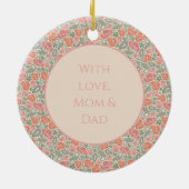 ヴィンテージスチームパンクオールドロック鍵レッドポピー セラミックオーナメント (裏面)