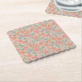 ヴィンテージスチームパンクオールドロック鍵レッドポピー ペーパーコースター (アングル)