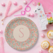 ヴィンテージスチームパンクオールドロック鍵レッドポピー ペーパープレート (パーティー)