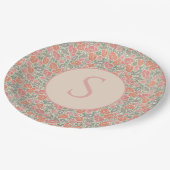 ヴィンテージスチームパンクオールドロック鍵レッドポピー ペーパープレート (アングル)