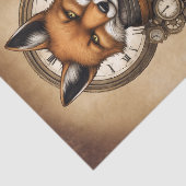 ヴィンテージスチームパンクキツネと時計 薄葉紙 (詳細)