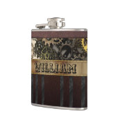 ヴィンテージスチームパンクギアメタルレザー フラスク (左)