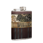 ヴィンテージスチームパンクギアメタルレザー フラスク (右)