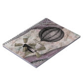 ヴィンテージスチームパンクグラムパープルエアシップ ノートブック (左側)