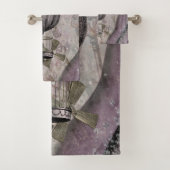 ヴィンテージスチームパンクグラムパープルエアシップ バスタオルセット (インサイチュ)