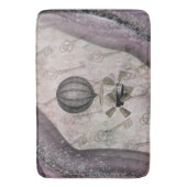 ヴィンテージスチームパンクグラムパープルエアシップ バスマット (正面縦)